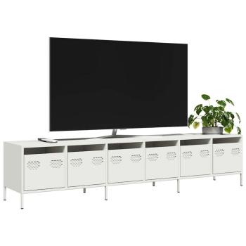 ARDEBO.de - TV-Schrank Weiß 202x39x43,5 cm Kaltgewalzter Stahl