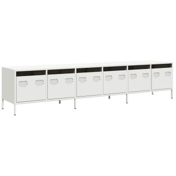 TV-Schrank Weiß 202x39x43,5 cm Kaltgewalzter Stahl