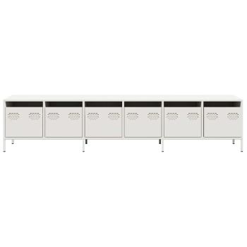 TV-Schrank Weiß 202x39x43,5 cm Kaltgewalzter Stahl