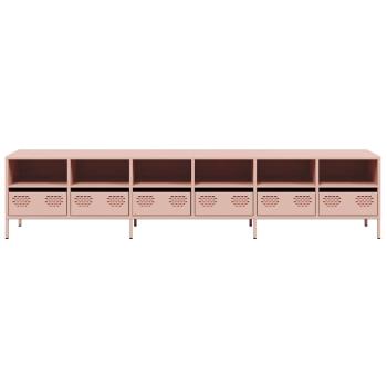 ARDEBO.de - TV-Schrank Rosa 202x39x43,5 cm Kaltgewalzter Stahl