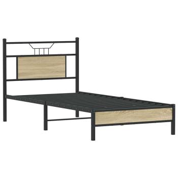 ARDEBO.de - Bettgestell ohne Matratze Sonoma-Eiche 90x200 cm Holzwerkstoff