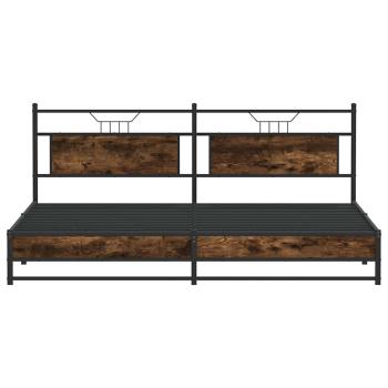Metallbett ohne Matratze Räuchereiche 193x203 cm