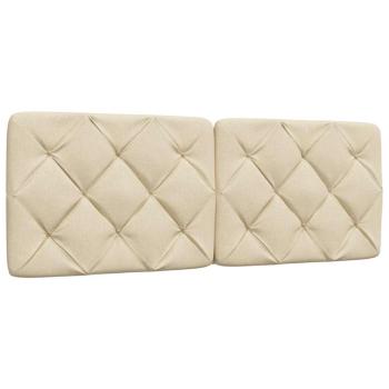 Bett mit Matratze Creme 140x190 cm Stoff
