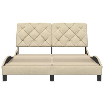 Bettgestell ohne Matratze Creme 120x200 cm Stoff