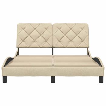 Bettgestell ohne Matratze Creme 140x190 cm Stoff