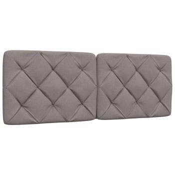 Bettgestell mit LED ohne Matratze Taupe 140x190 cm Stoff