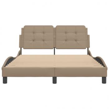 Bettgestell mit Kopfteil Cappuccino-Braun 120x200 cm Kunstleder