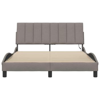 Bettgestell ohne Matratze Taupe 140x190 cm Stoff