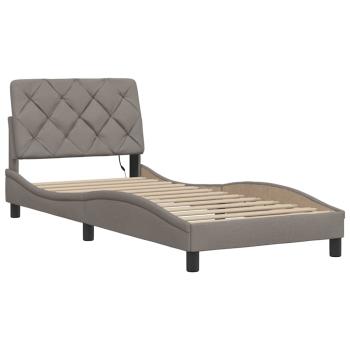 Bettgestell mit LED ohne Matratze Taupe 80x200 cm Stoff