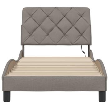 Bettgestell mit LED ohne Matratze Taupe 80x200 cm Stoff