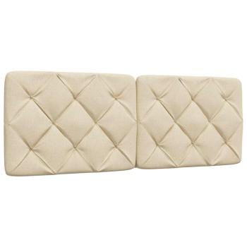Bettgestell mit LED ohne Matratze Creme 140x190 cm Stoff