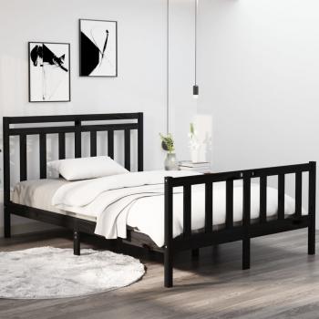 ARDEBO.de - Massivholzbett Schwarz 140x190 cm