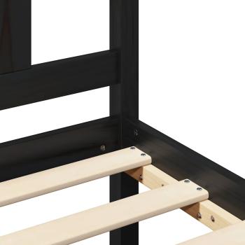 Massivholzbett Schwarz 140x190 cm