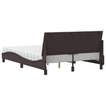 Bett mit Matratze Dunkelbraun 140x200 cm Stoff