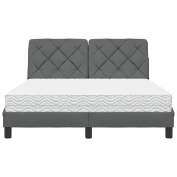 Bett mit Matratze Dunkelgrau 140x200 cm Stoff