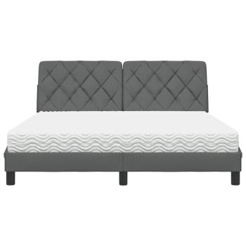 Bett mit Matratze Dunkelgrau 160x200 cm Stoff