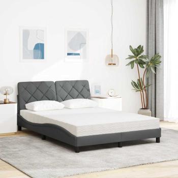 Bett mit Matratze Dunkelgrau 120x200 cm Stoff