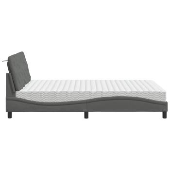 Bett mit Matratze Dunkelgrau 120x200 cm Stoff