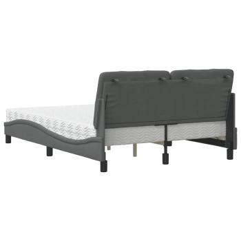 Bett mit Matratze Dunkelgrau 120x200 cm Stoff
