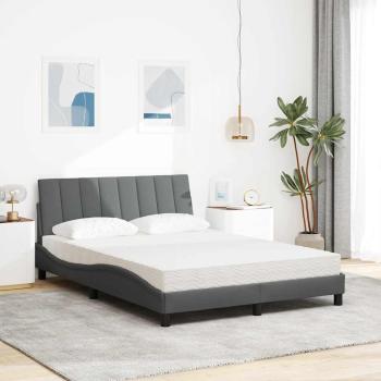 Bett mit Matratze Dunkelgrau 120x200 cm Stoff