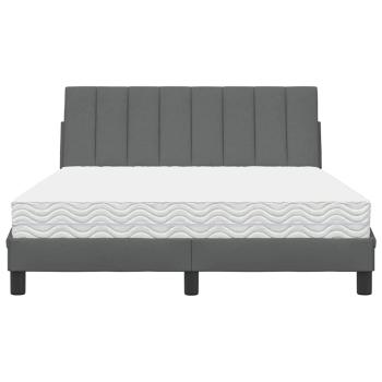 Bett mit Matratze Dunkelgrau 120x200 cm Stoff