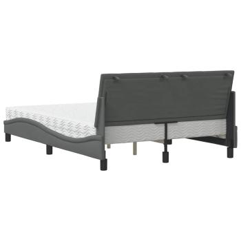 Bett mit Matratze Dunkelgrau 120x200 cm Stoff