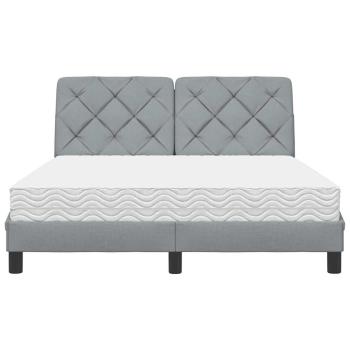 Bett mit Matratze Hellgrau 120x200 cm Stoff