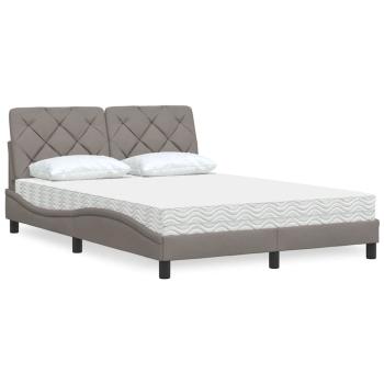 ARDEBO.de - Bett mit Matratze Taupe 120x200 cm Stoff