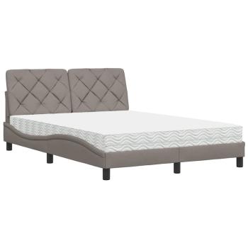 Bett mit Matratze Taupe 120x200 cm Stoff