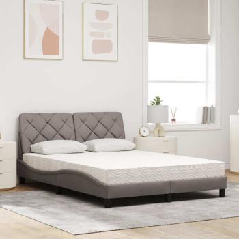 Bett mit Matratze Taupe 120x200 cm Stoff