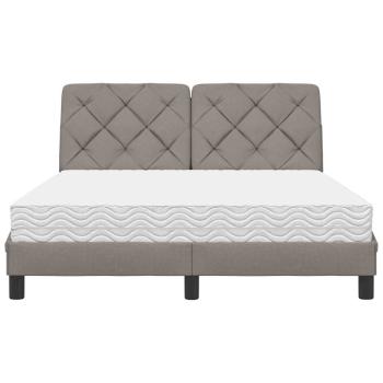 Bett mit Matratze Taupe 120x200 cm Stoff