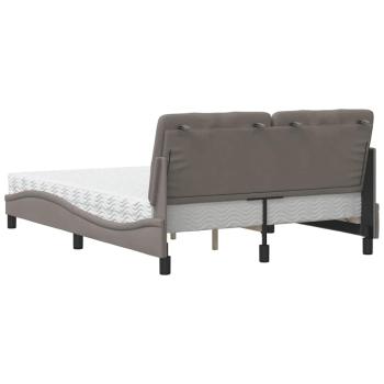 Bett mit Matratze Taupe 120x200 cm Stoff
