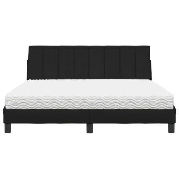 Bett mit Matratze Schwarz 160x200 cm Stoff