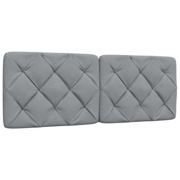 Bett mit Matratze Hellgrau 140x200 cm Stoff