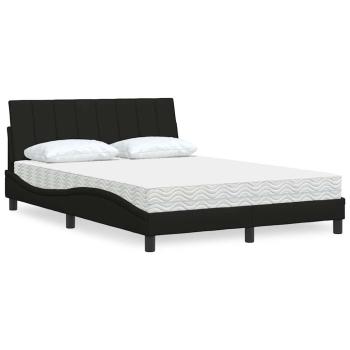 ARDEBO.de - Bett mit Matratze Schwarz 140x200 cm Stoff