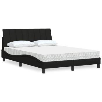 ARDEBO.de - Bett mit Matratze Schwarz 120x200 cm Stoff