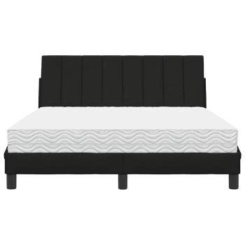 Bett mit Matratze Schwarz 120x200 cm Stoff