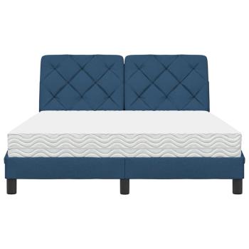 Bett mit Matratze Blau 140x200 cm Stoff