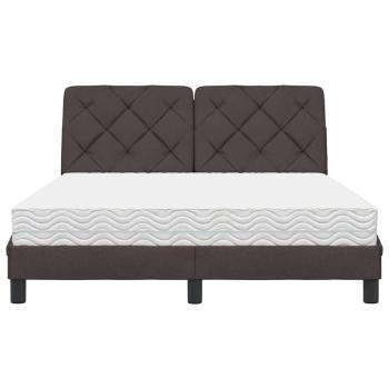 Bett mit Matratze Dunkelbraun 120x200 cm Stoff