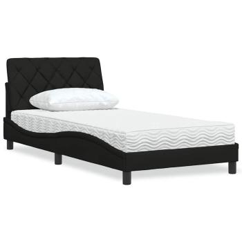 ARDEBO.de - Bett mit Matratze Schwarz 100x200 cm Stoff