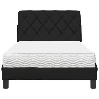 Bett mit Matratze Schwarz 100x200 cm Stoff