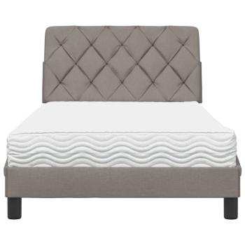 Bett mit Matratze Taupe 100x200 cm Stoff