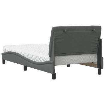 Bett mit Matratze Dunkelgrau 100x200 cm Stoff