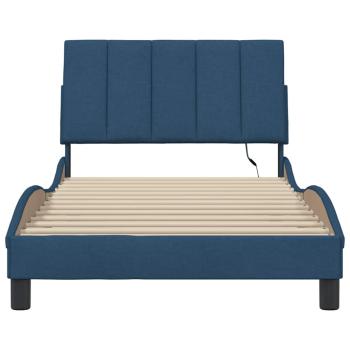 Bettgestell ohne Matratze Blau 100x200 cm Stoff