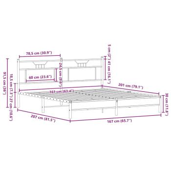 Bettgestell ohne Matratze Sonoma-Eiche 160x200 cm Holzwerkstoff
