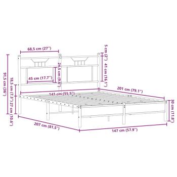 Bettgestell ohne Matratze Sonoma-Eiche 140x200 cm Holzwerkstoff