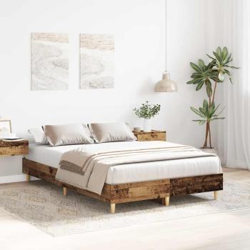 ARDEBO.de - Bettgestell ohne Matratze Altholz-Optik 135x190cm Holzwerkstoff