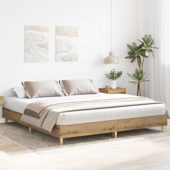 Bettgestell ohne Matratze Artisan-Eiche 200x200cm Holzwerkstoff