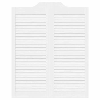 Schwingtüren Lamellen-Design 2-Paar Weiß 100x80 cm