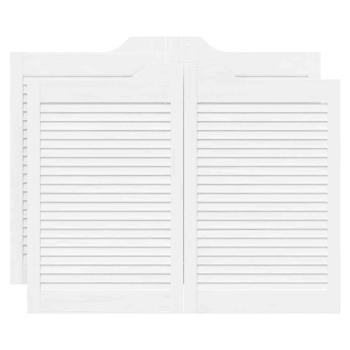 Schwingtüren Lamellen-Design 2-Paar Weiß 80x100 cm